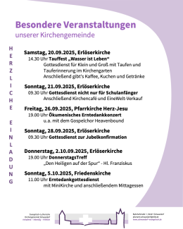Termine Herbst 2025